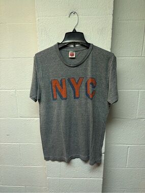HOMAGE Gray NYC Short-Sleeve Tee with Orange Accents